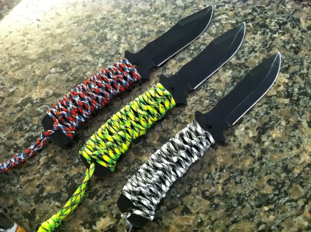 Paracord wrap my throwing knives